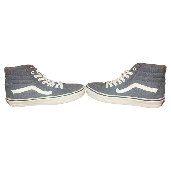 VANS Sk8-Hi Jersey Fabric Shoes Gray White Size Men 5.5 Women 7 - Picture 5 of 11